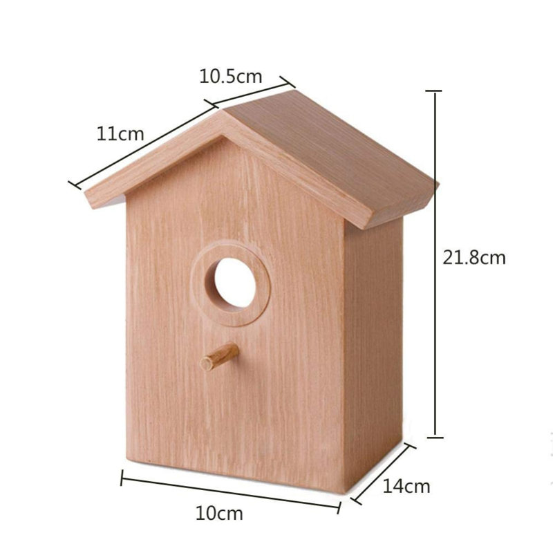 2 Pack Window Bird Houses For Outside With Suction Cups,See Through Wooden Birdhouses With Pole For Windows,Can Painting Bird Nesting Box For Bluebird Finch Chickadee,Clear Birds Feeder