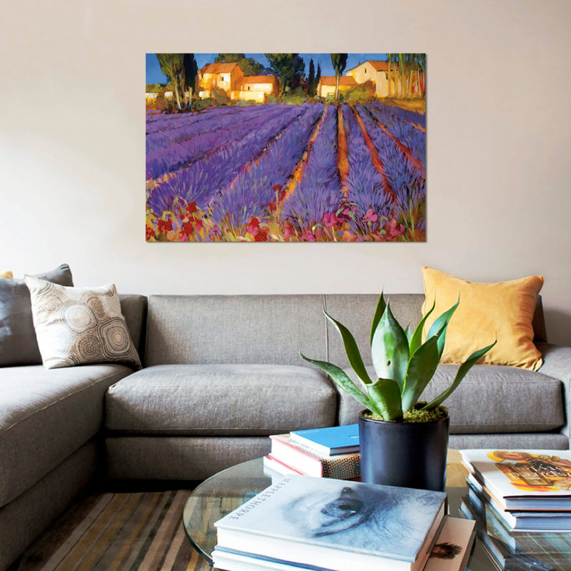 " Late Afternoon, Lavender Fields ", 8" H x 12" W x 0.75" D
