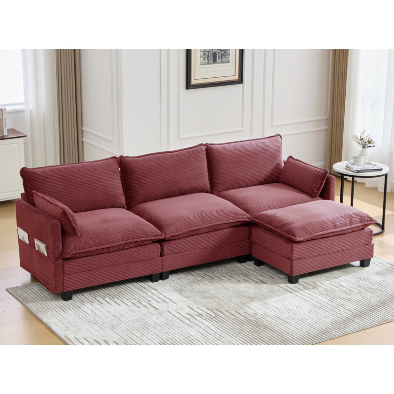 Canapé modulaire avec rangement 103 po Comfy Cloud Couch, Rose