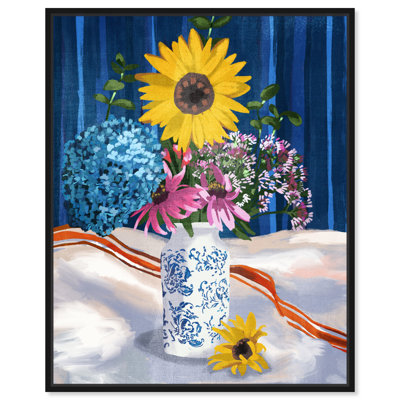 «Spring Arrangement Ornate Sunflowers», reproduction sur toile