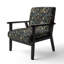 Fauteuil d'appoint rembourré en velours de luxe doré et vert à motif damassé II