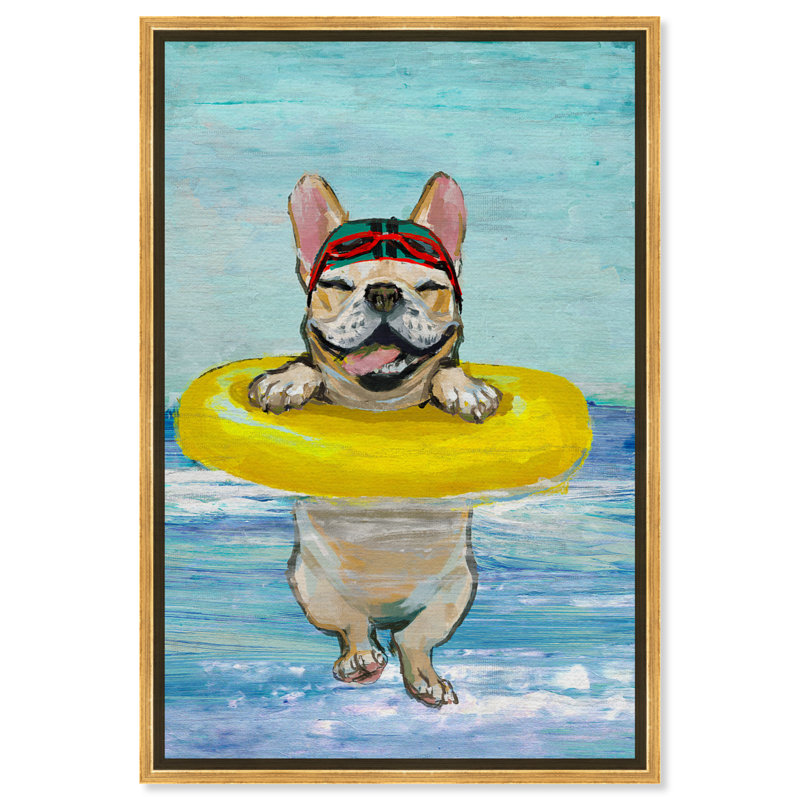 «Nolea Sea Dog» par Oliver Gal - impression sur toile, H 24 po x l 16 po, Toile encadrée, Doré