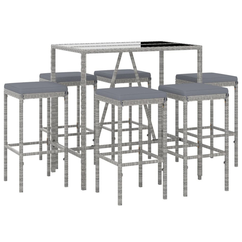 Doritta Bar Set with Stools, Gray, Gray