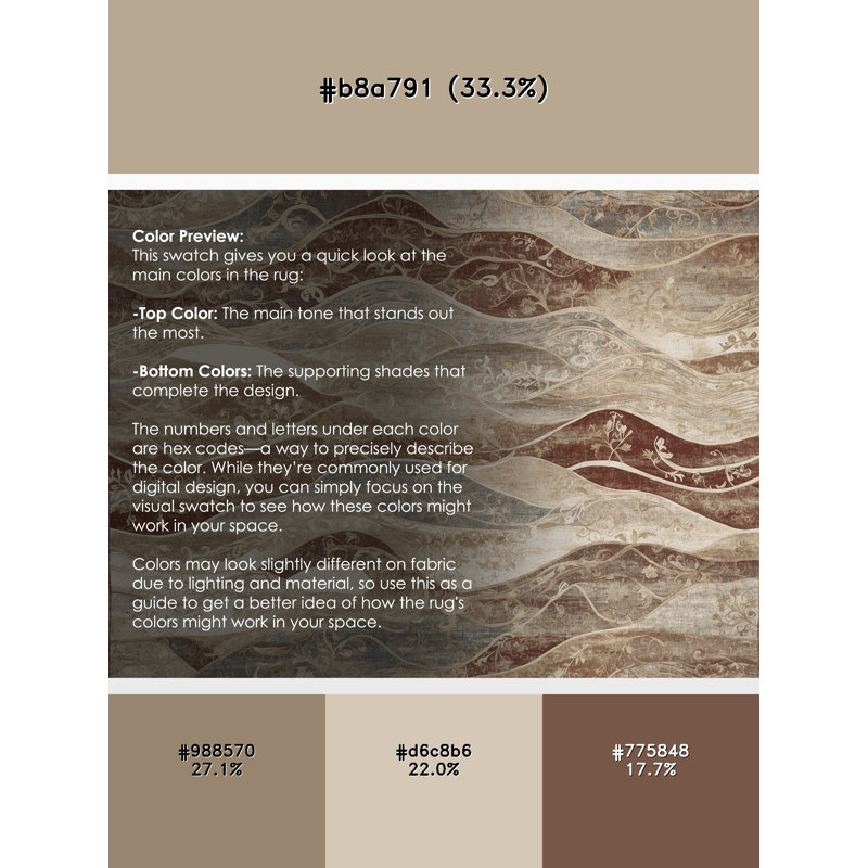 Flowing Grace Rug, Rectangle 2' x 3'
