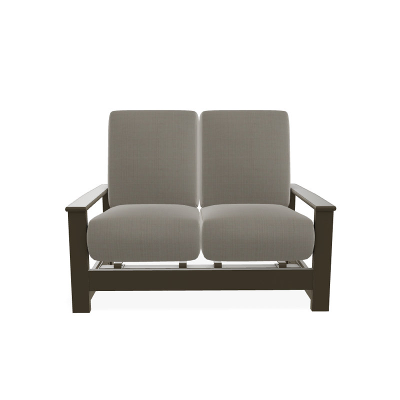 Causeuse profond avec coussins Leeward, Sunbrella® spectre champignon, Bois de plage