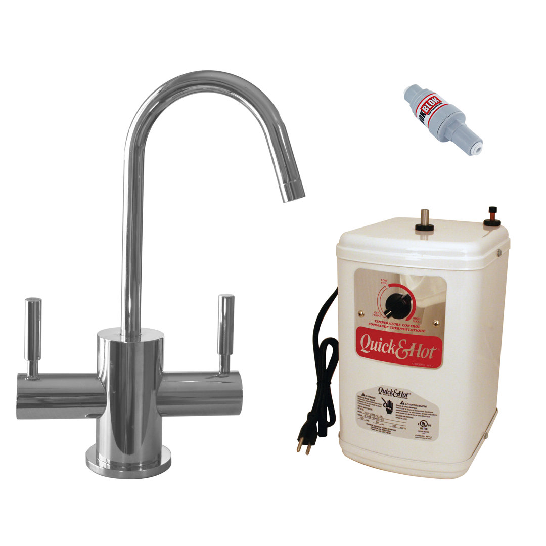 10" 2-Handle Hot and Cold Water Dispenser Faucet with Heating Tank Westbrass 