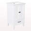 Meuble-lavabo de 20 po avec lavabo, armoire de salle de bain avec deux portes, butoir de porte magnétique et patins réglables, tiroir blanc