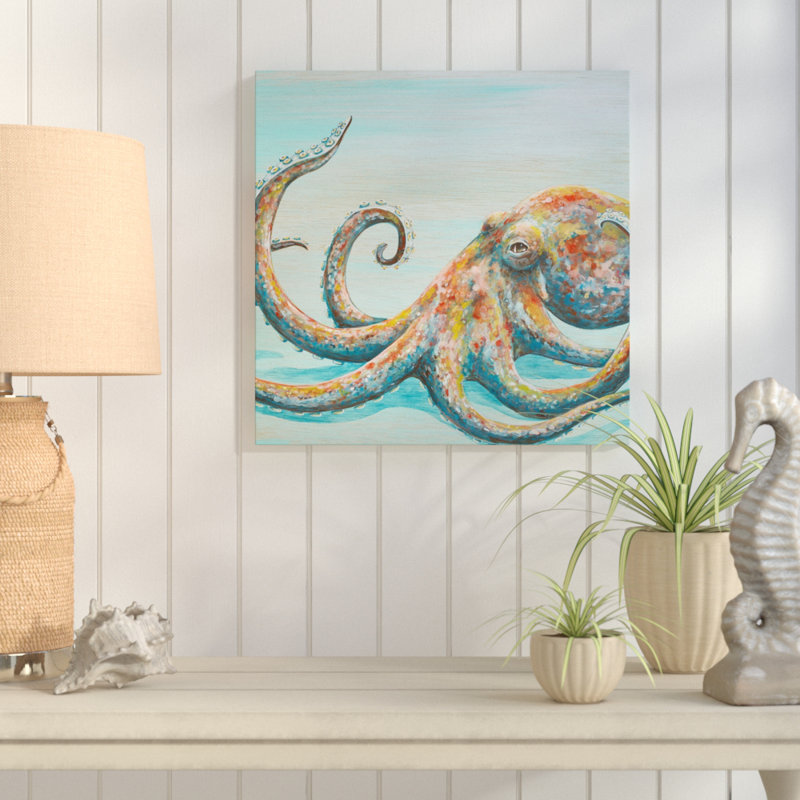 «Underwater Confetti» par Karin Grow, reproduction sur toile tendue, H 12 po x l 12 po