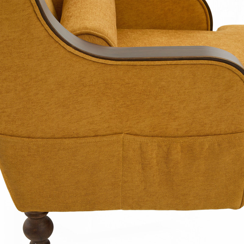 Chaise longue en chenille, Jaune