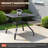 37" Patio Square Metal Dining Table With 1.57" Umbrella Hole and Lower Storage Shelf-846509874