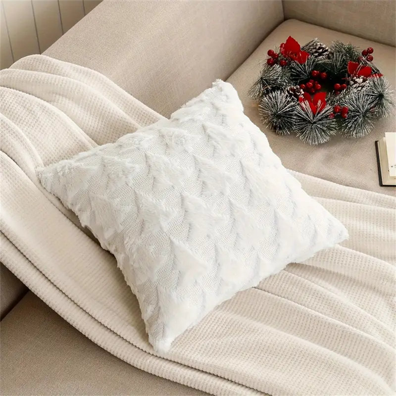 Christmas Tree Throw Pillow Cases Set Of 2, White