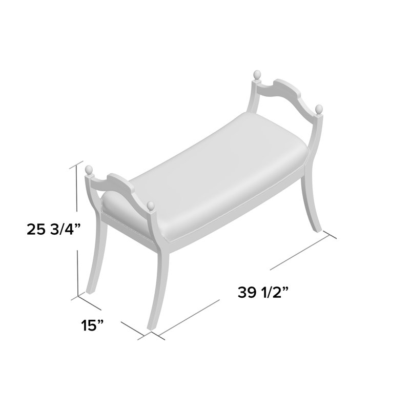 Banc de chambre en bois massif Alice, Gris patiné