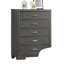 1 pièce Commode 5 tiroirs en acrylique de style contemporain avec pieds en métal