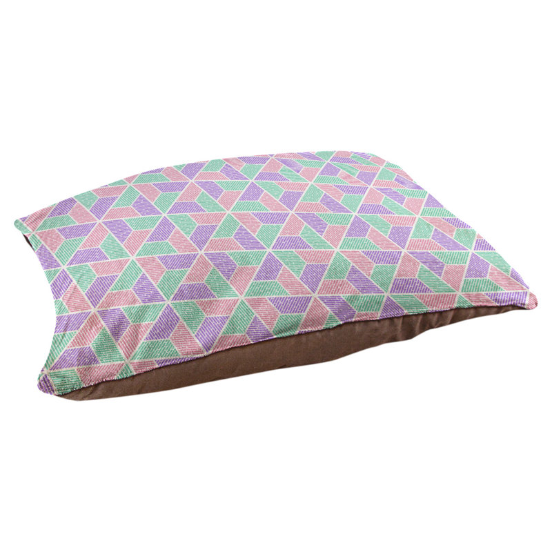Coussin pour chien Byrge Trapezoids, Très grand (l 50 po x P 40 po x H 42 po), Rose clair / Vert
