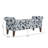 Traditional Rolled Arm Storage Bench Ottoman With Pewter Nailhead Trim Floral With Dark Brown Solid Wood Legs-567180490