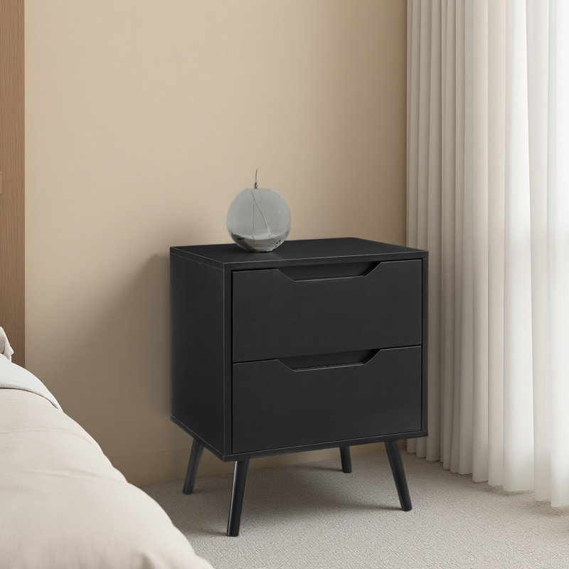 Table d'appoint, table d'appoint, bout, tiroir de rangement, table de chevet, chambre à coucher, salon, Noir
