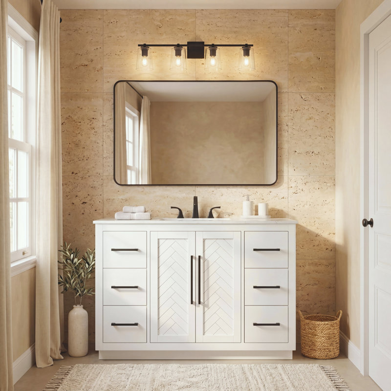 48 inch Single Bathroom Vanity, White