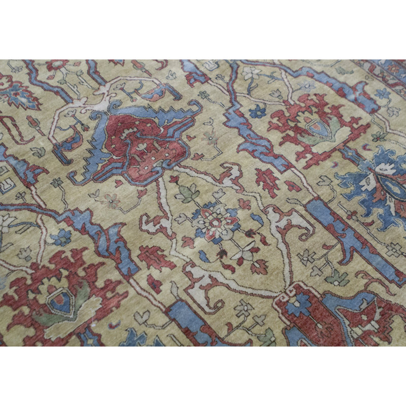 Wool Oriental Area Rug in Gold/Rust, Rectangle 8'10" x 11'9"