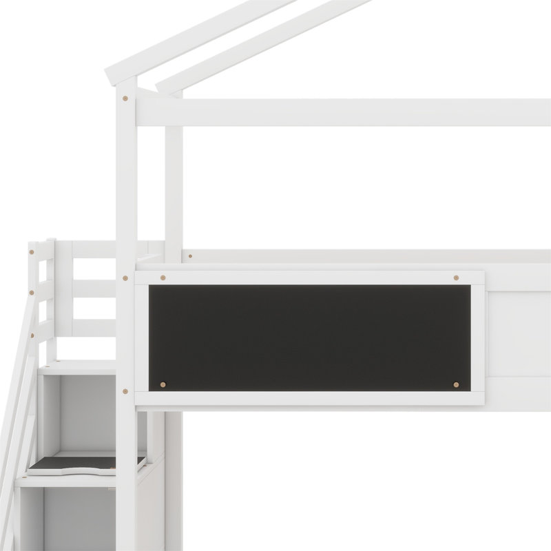 Lit superposé simple en X avec tablettes Xanthe , Blanc