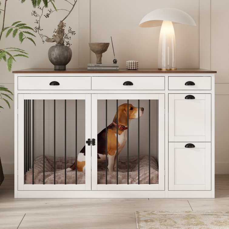 Furniture Style Dog Crate With Five Drawers