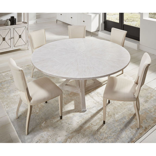 Gracie Oaks Extendable Round Solid Wood Dining Table | Wayfair