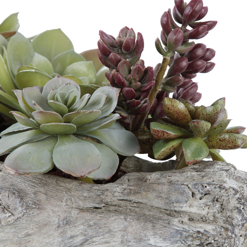 10'' Faux Succulent in Cement Pot