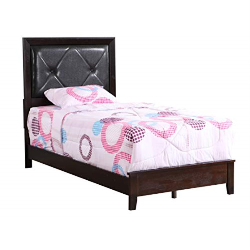 Riverside Vegan Leather Standard Bed, Cappuccino, Full/Double