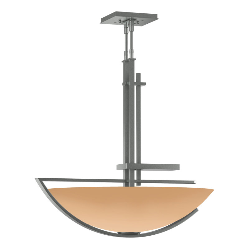 Ondrian 3 - Light Unique/Statement Bowl Pendant, Sand, Vintage Platinum