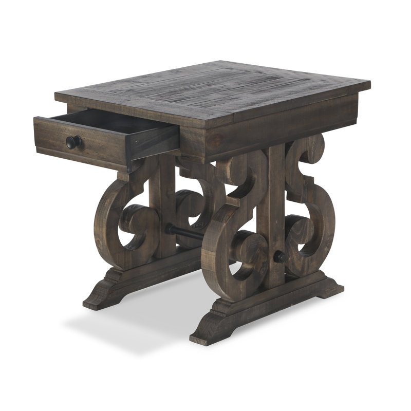 Bethel End Table with Storage, Peppercorn
