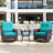  Imalai Outdoor Rocking Swivel Rattan Chair Set Removable Cushions & Coffee Table-664410495