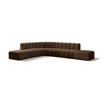 Hrefna Upholstered Curved Sectional with Ottoman Reversible