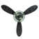 42"W Cecile LED Indoor Ceiling Fan With Hand-Blown Seafoam Green Glass Shade With Remote Control