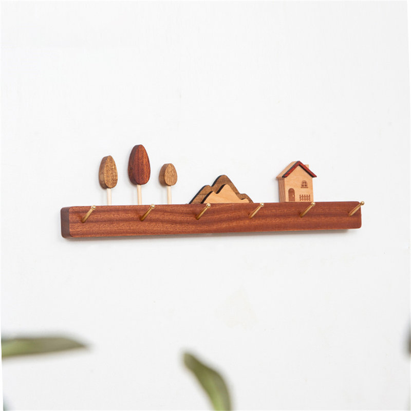 Whimsical Woodland Wall-Mounted Coat Rack, Tan