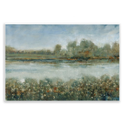 Vegetation Lining River Wall Plaque Art by Tim OToole