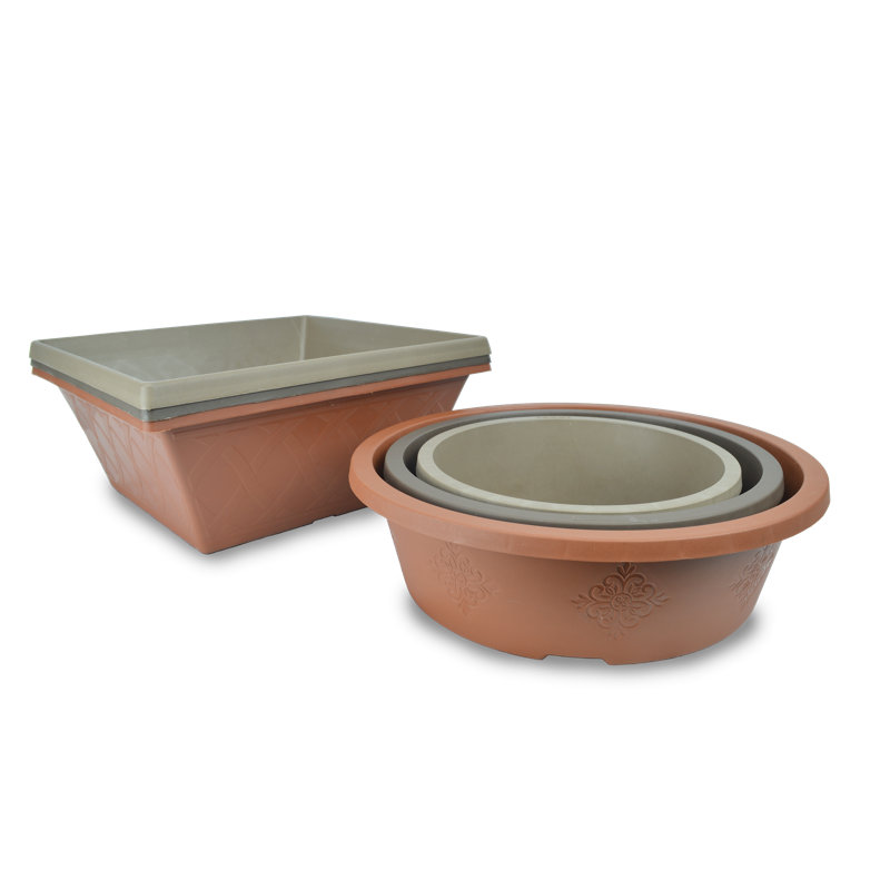 Ensemble de pots de fleurs en plastique 6 pièces Gwenno