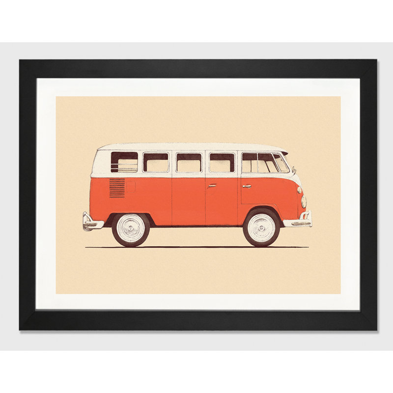« red van », impression, Papier encadré noir, H 24 po x l 32 po x P 1 po