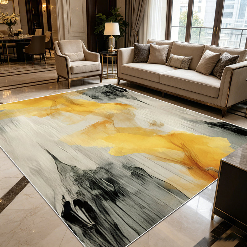 1PC Black & Grey Swirl Ornate Floral Pattern area rugs for Living Room, Soft and Comfortable, Suitable for all seasons, easy-to-maintain, machine washable Indoor floor mat, Under Table Farmhouse suitable for dining room, bedroom, entryway, kitchen,