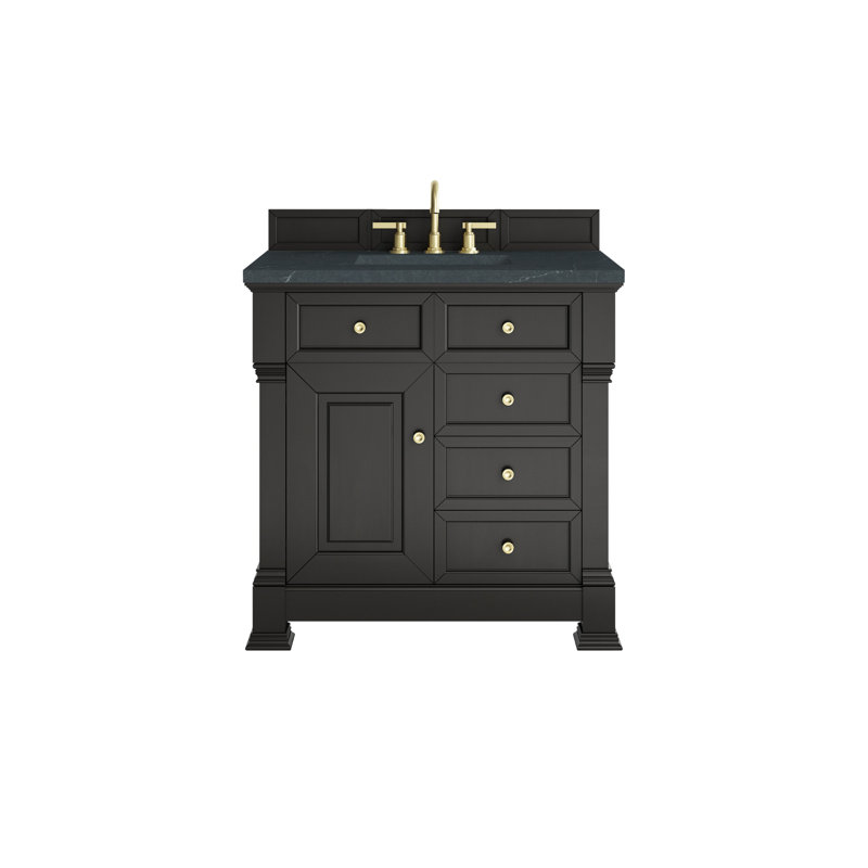 Brookfield 36'' W Single Vanity, Black Onyx, Charcoal Soapstone, Widespread