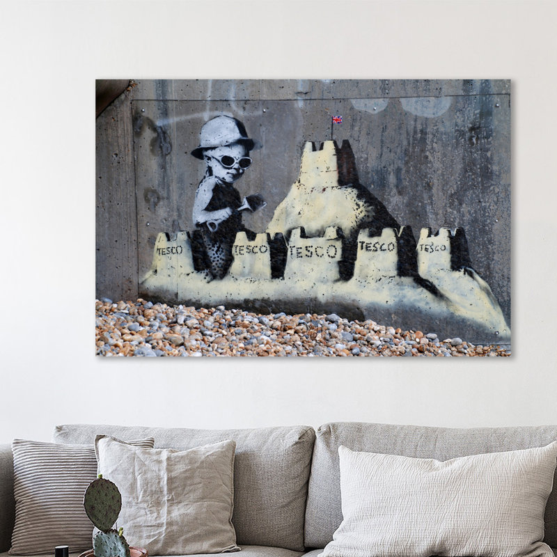Tesco Castle by Banksy - Wrapped Canvas Print, 30 cm H x 46 cm W x 3 cm D