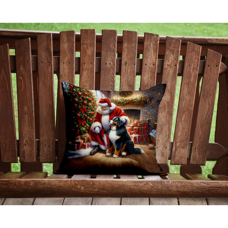 Coussin Bernese Mountain Dog and Santa Claus, H 14 po x l 14 po