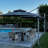 Shalonte 132'' Cantilever Umbrella with Crank Lift Counter Weights with Base in Ground-648751406