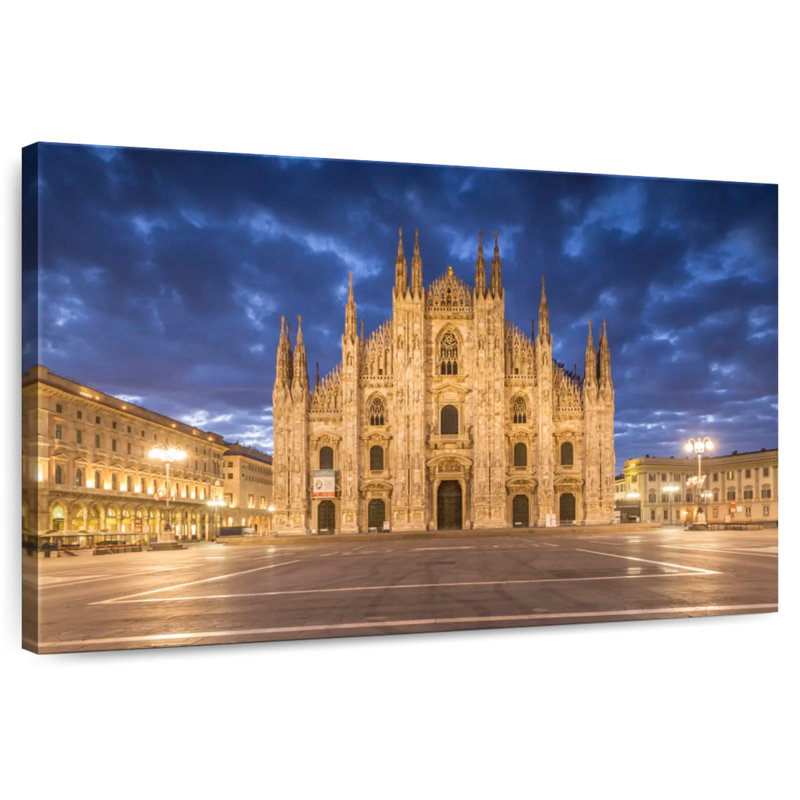 Milan Cathedral At Night, 8" H x 12" W
