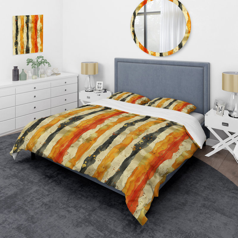 Ensemble de housse de couette beige et doré Glam Sparkling Stripes IV - Glam