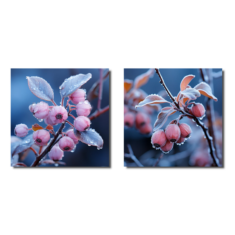 Mauve et bleuet Elegance I - ensemble d'art mural sur toile 2 fruits, Toile tendue, H 30 po x l 61 po x P 1 po