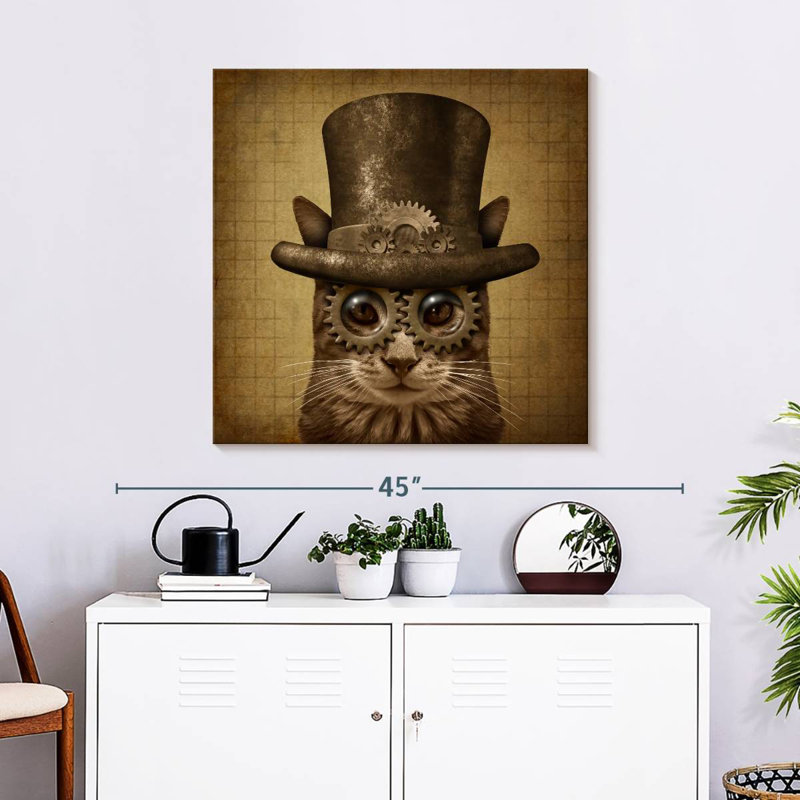 Corbeau rétro, chat Steampunk