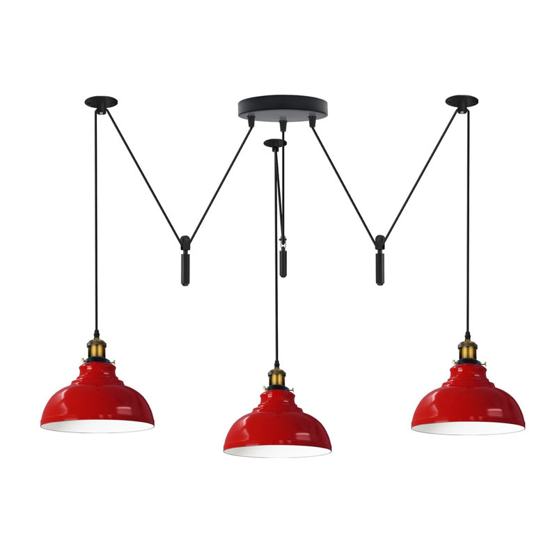 3 - Light Dome Pendant, Red