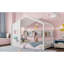 Lit en bois avec toit et rangement pour enfants Safe Montessori