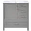Meuble-lavabo gris 30 po - Conception élégante. Fabrication. Vaste espace de rangement. Lavabo en céramique facile. Fonction de fermeture en douceur avec finition d'évier. Bois massif et rangement spacieux. Caractéristique. Luminaire élégant-919406865