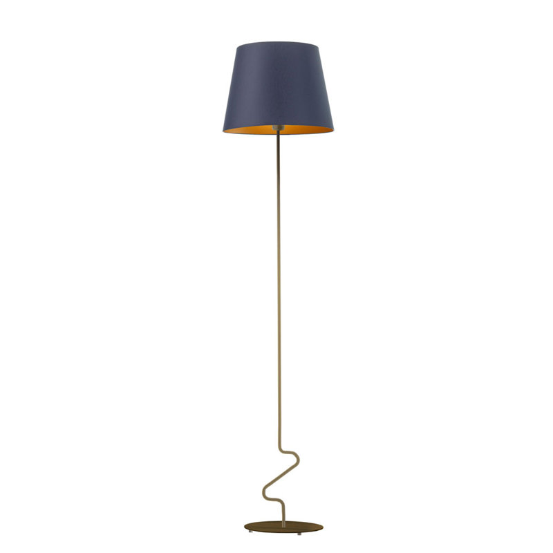 Abhinab 174cm Traditional Floor Lamp, Bronze, Navy
