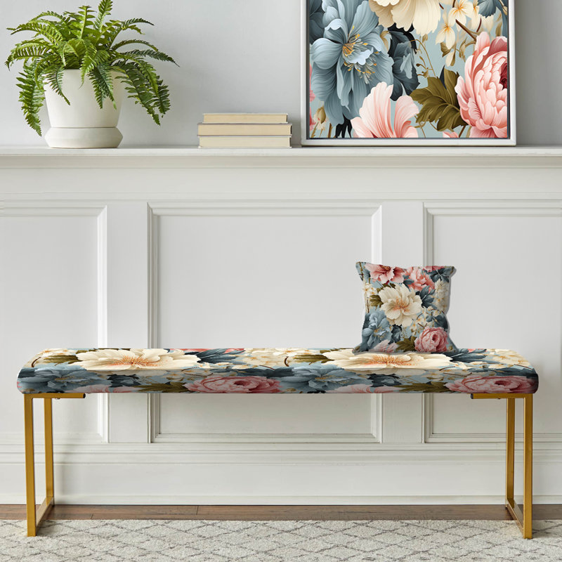 Upholstered Gold Bench, Baratz